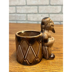 Vintage The Big Chiefs Cigars Ceramic Native American Indian & Drum Match Holder