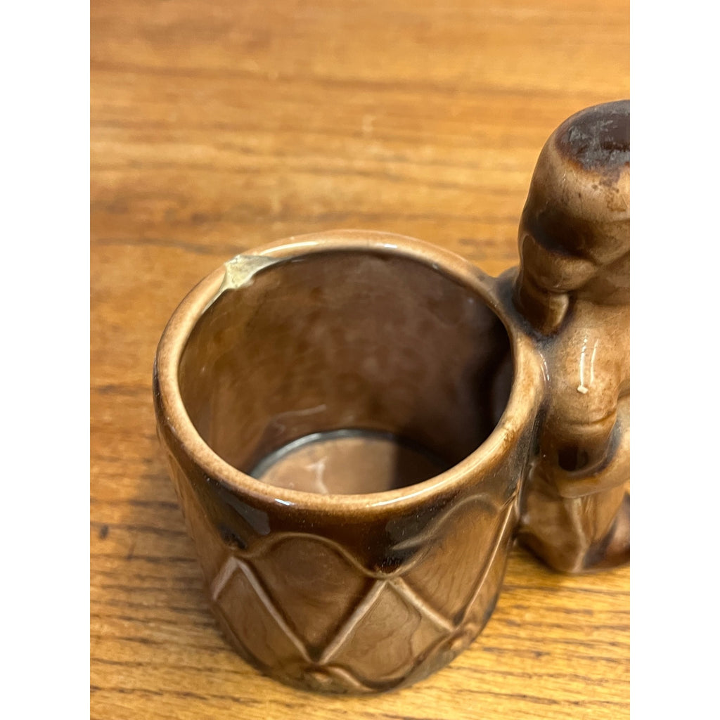 Vintage The Big Chiefs Cigars Ceramic Native American Indian & Drum Match Holder