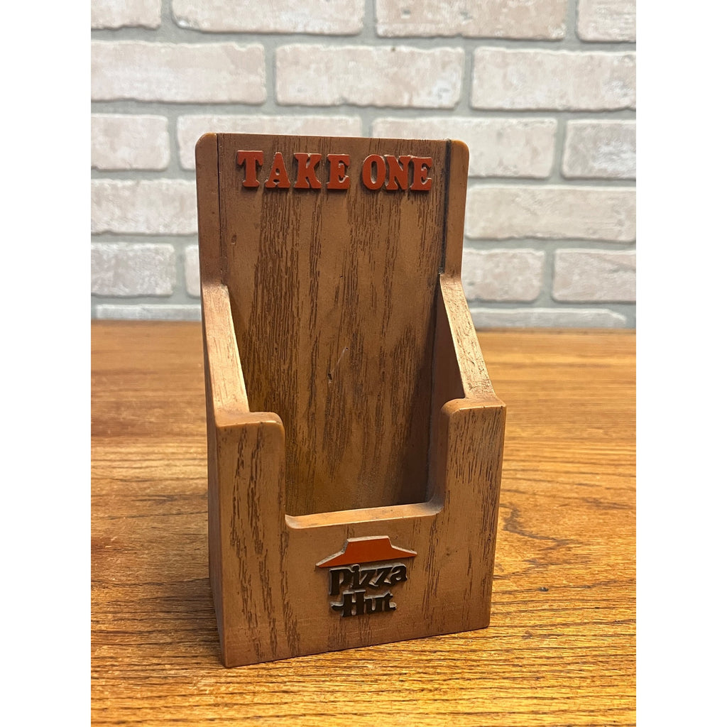 Vintage Pizza Hut Original Table Advertising Menu Holder Retro Faux Wood