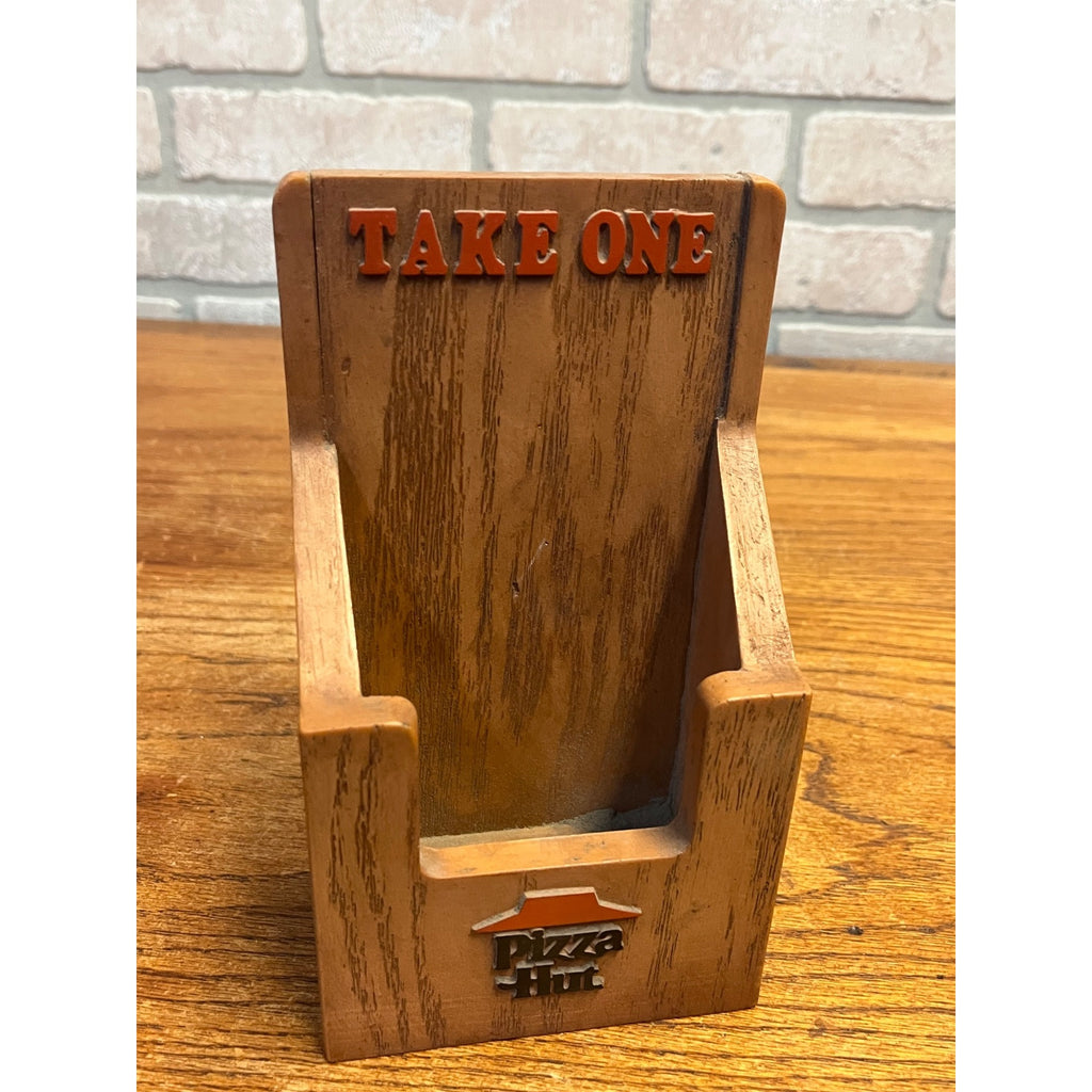 Vintage Pizza Hut Original Table Advertising Menu Holder Retro Faux Wood