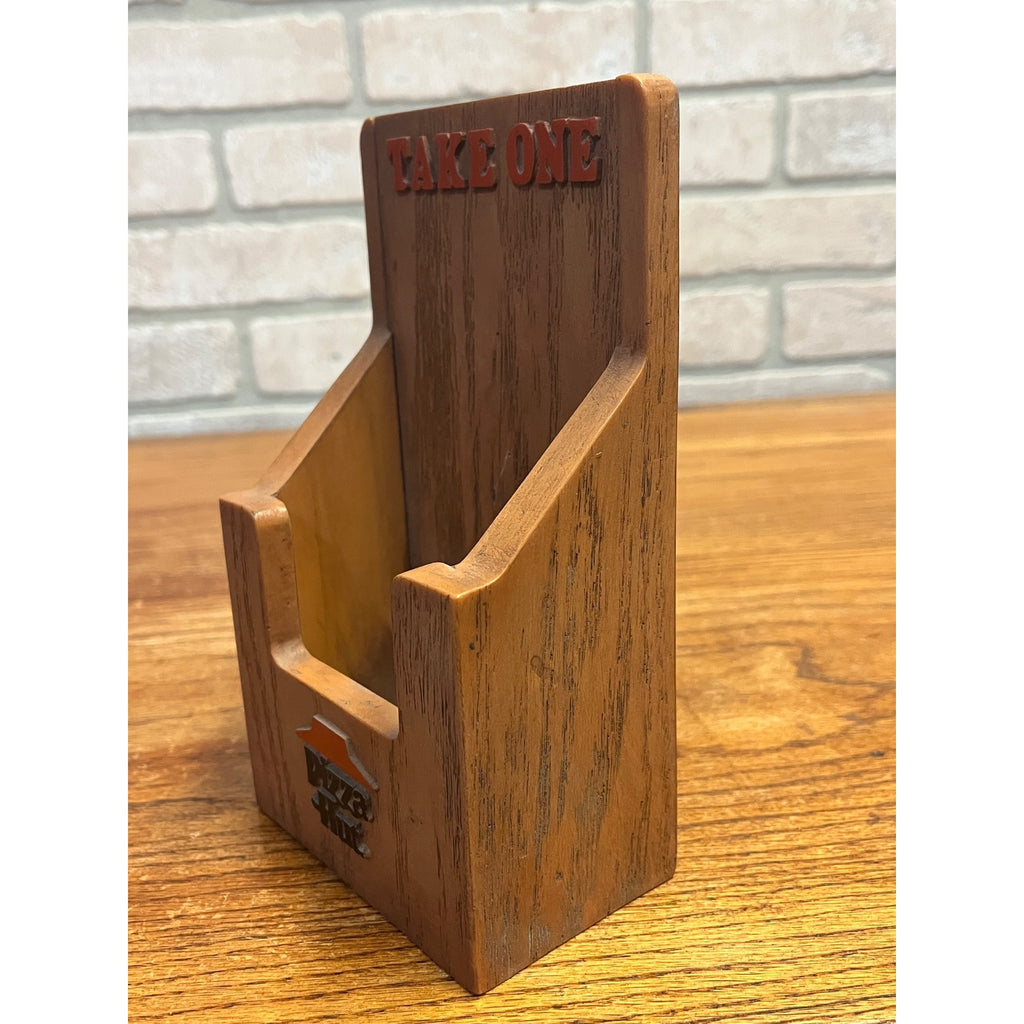 Vintage Pizza Hut Original Table Advertising Menu Holder Retro Faux Wood