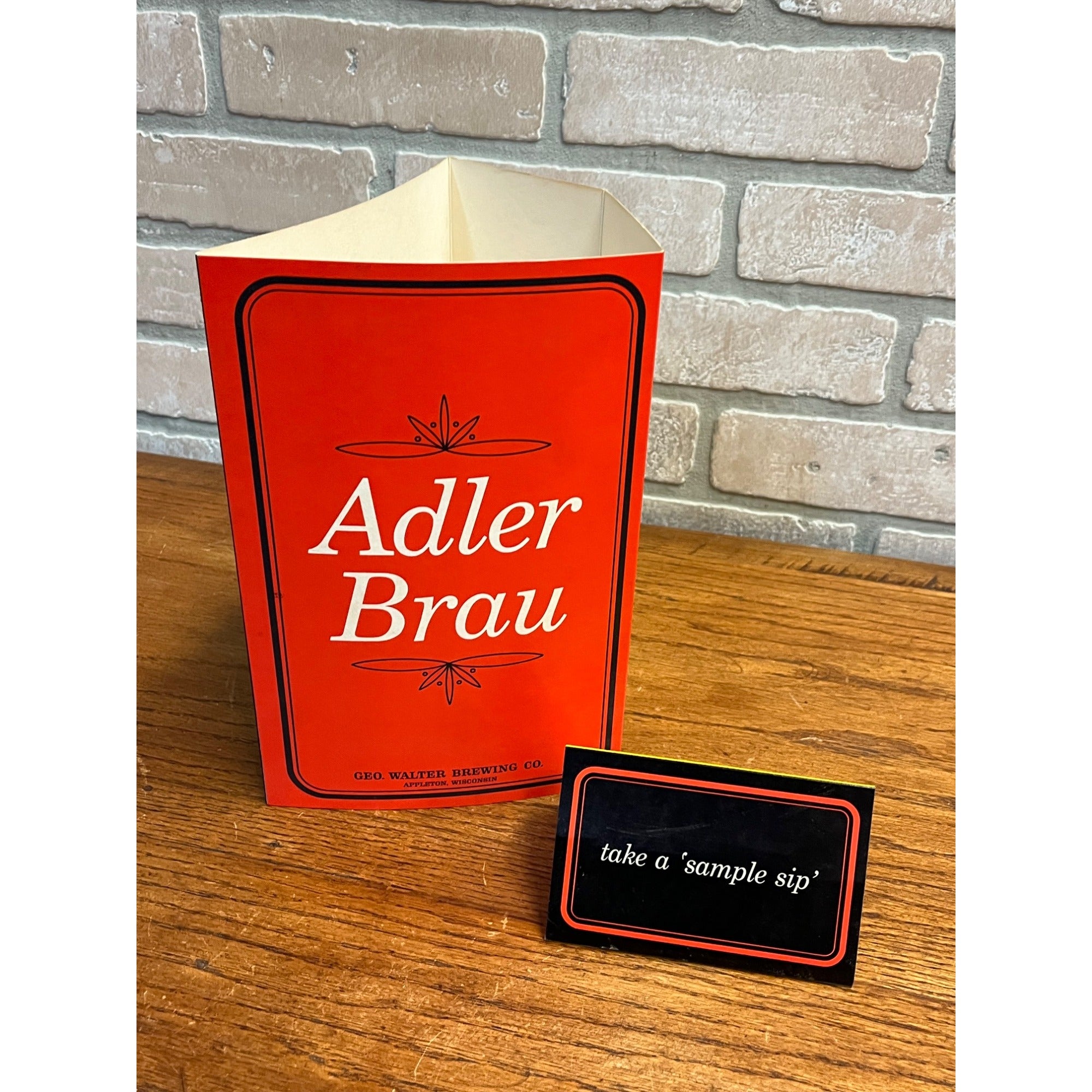 Vintage 1950s Geo. Walter Brewing Co. Adler Brau Beer Cardboard Signs Ads