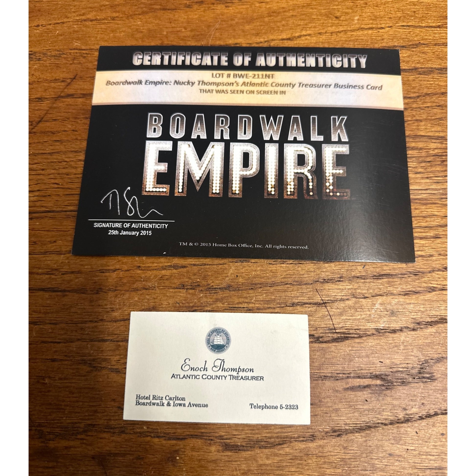 Boardwalk Empire - Nucky (Steve Buscemi) Production Used Prop Business Card! COA