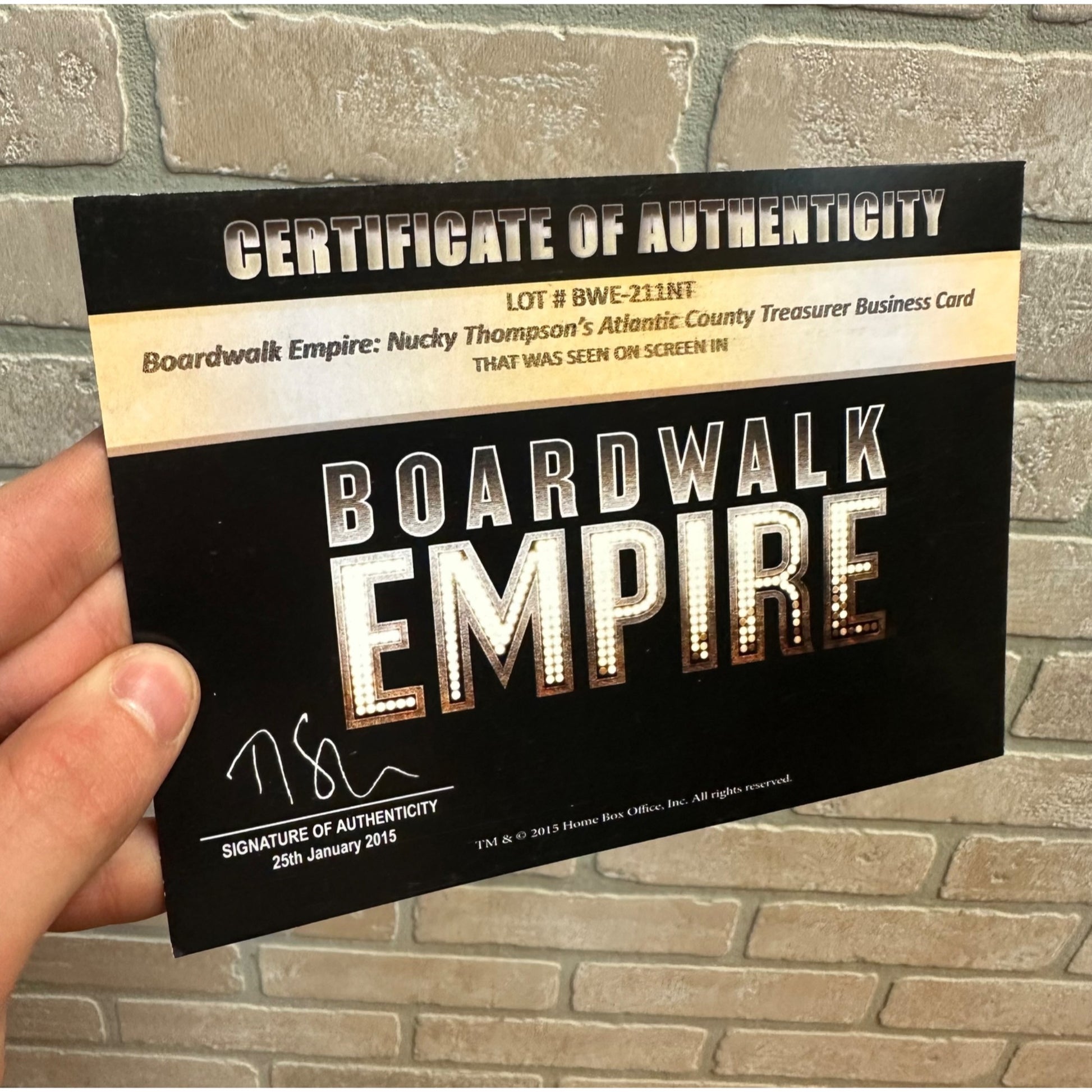 Boardwalk Empire - Nucky (Steve Buscemi) Production Used Prop Business Card! COA