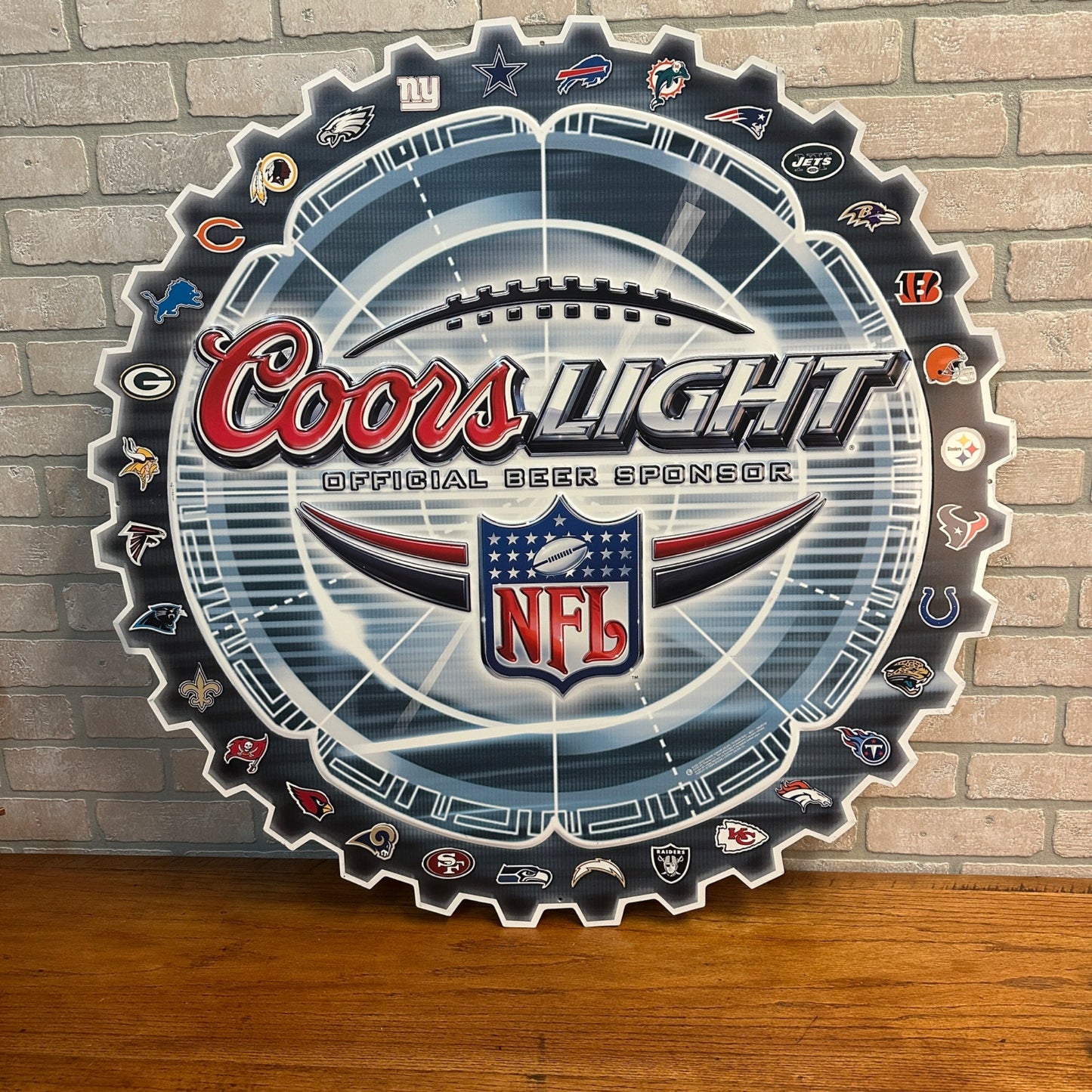 Coors Light NFL Football Tin Bar Pub Sign Raiders 32 Teams (2005)