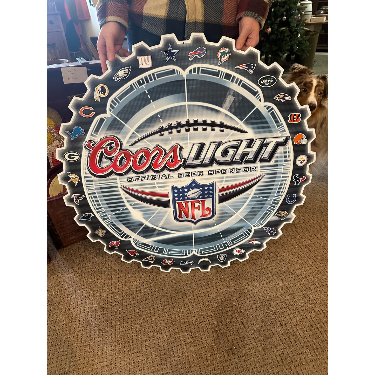 Coors Light NFL Football Tin Bar Pub Sign Raiders 32 Teams (2005)