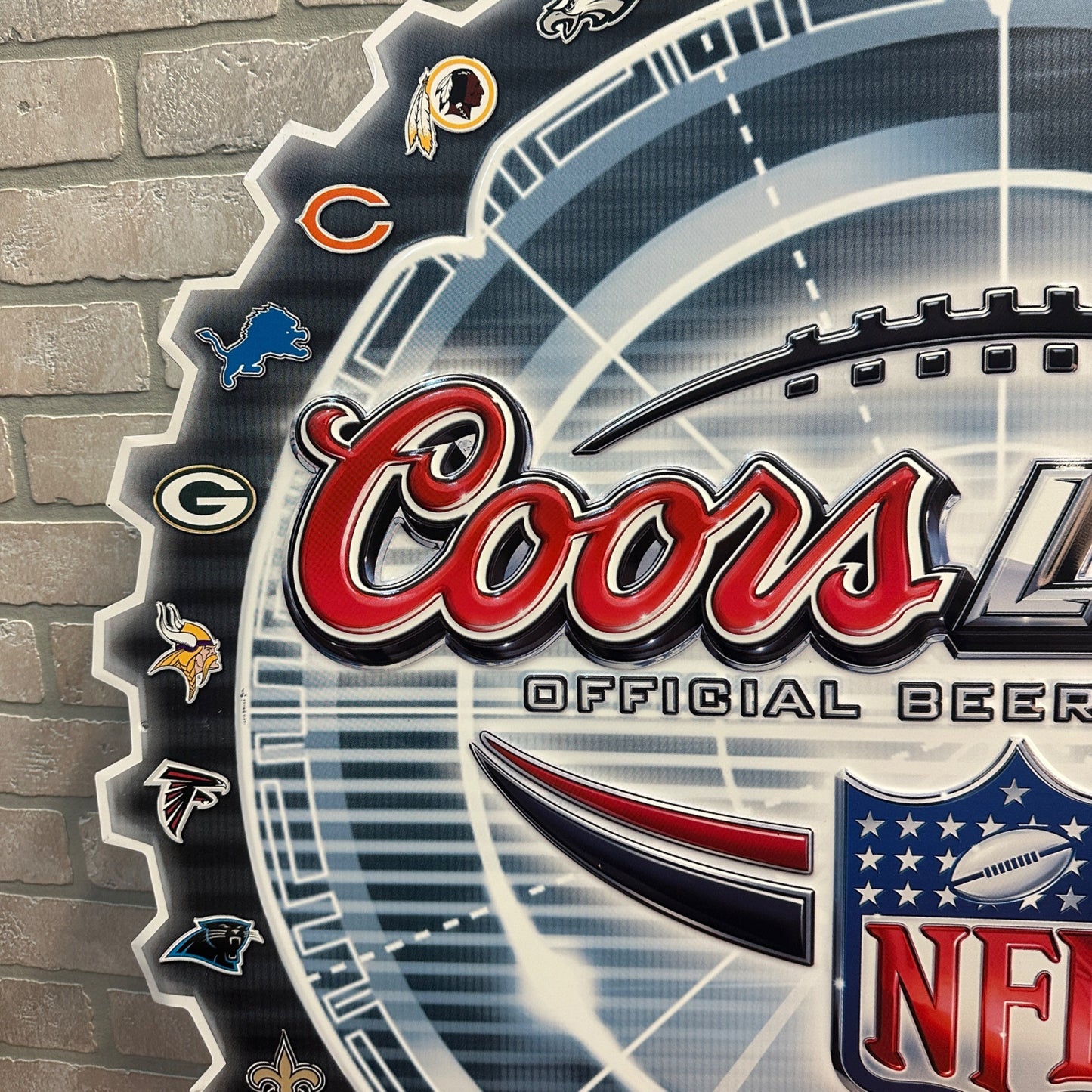 Coors Light NFL Football Tin Bar Pub Sign Raiders 32 Teams (2005)