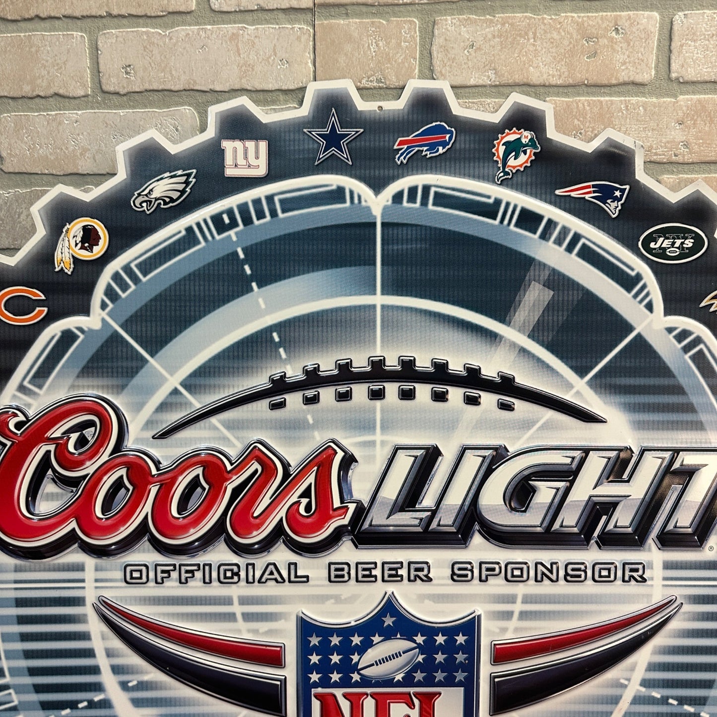 Coors Light NFL Football Tin Bar Pub Sign Raiders 32 Teams (2005)