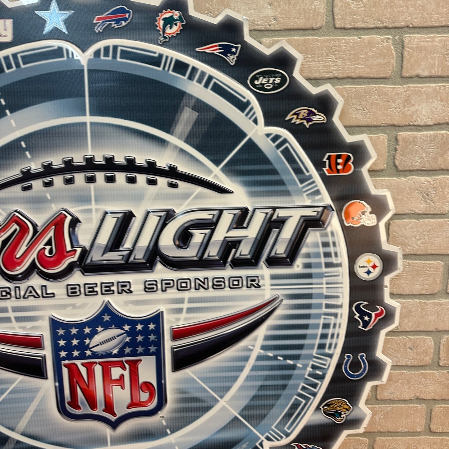 Coors Light NFL Football Tin Bar Pub Sign Raiders 32 Teams (2005)