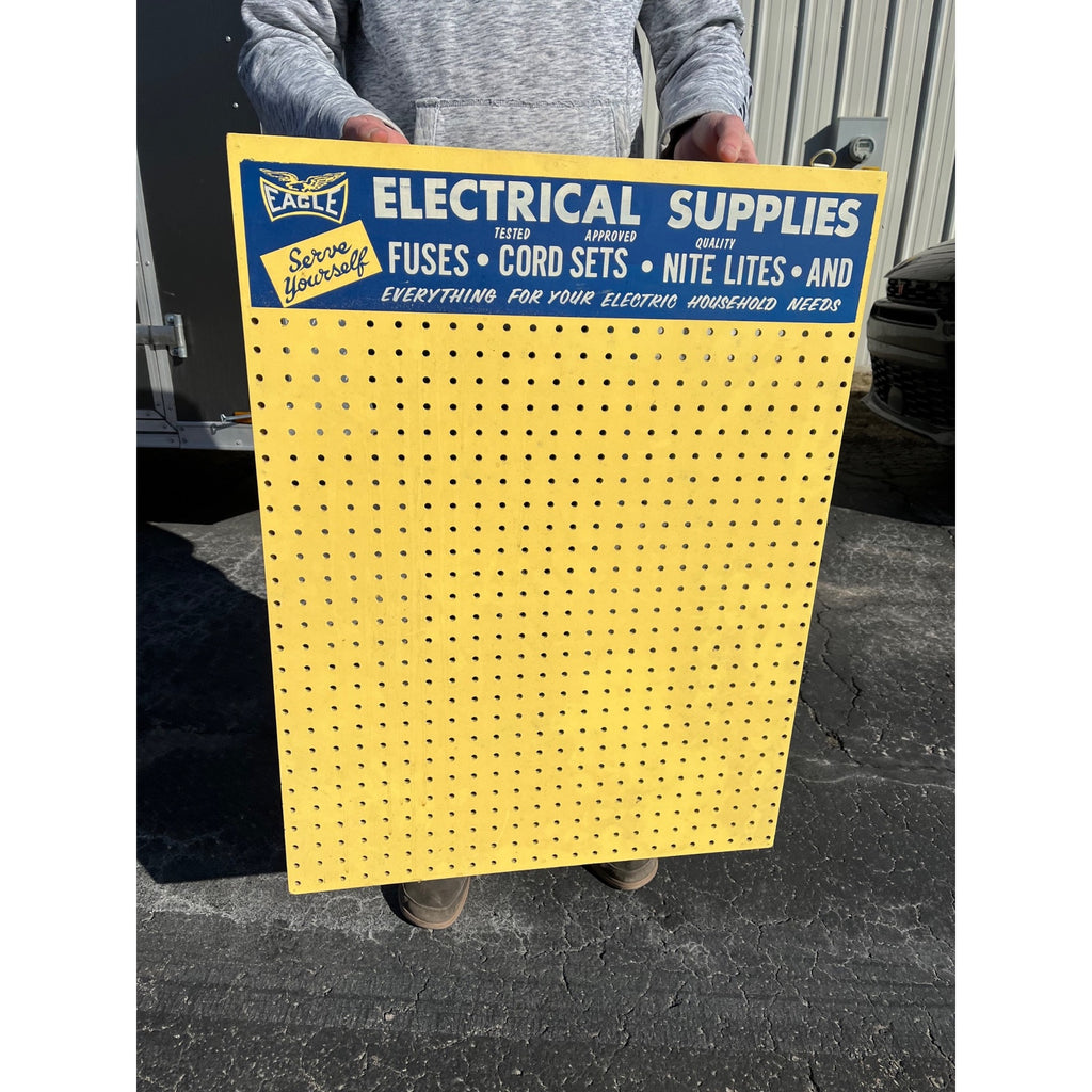 Vintage Eagle Electrical Supplies Peg Baord Advertising Store Display Sign