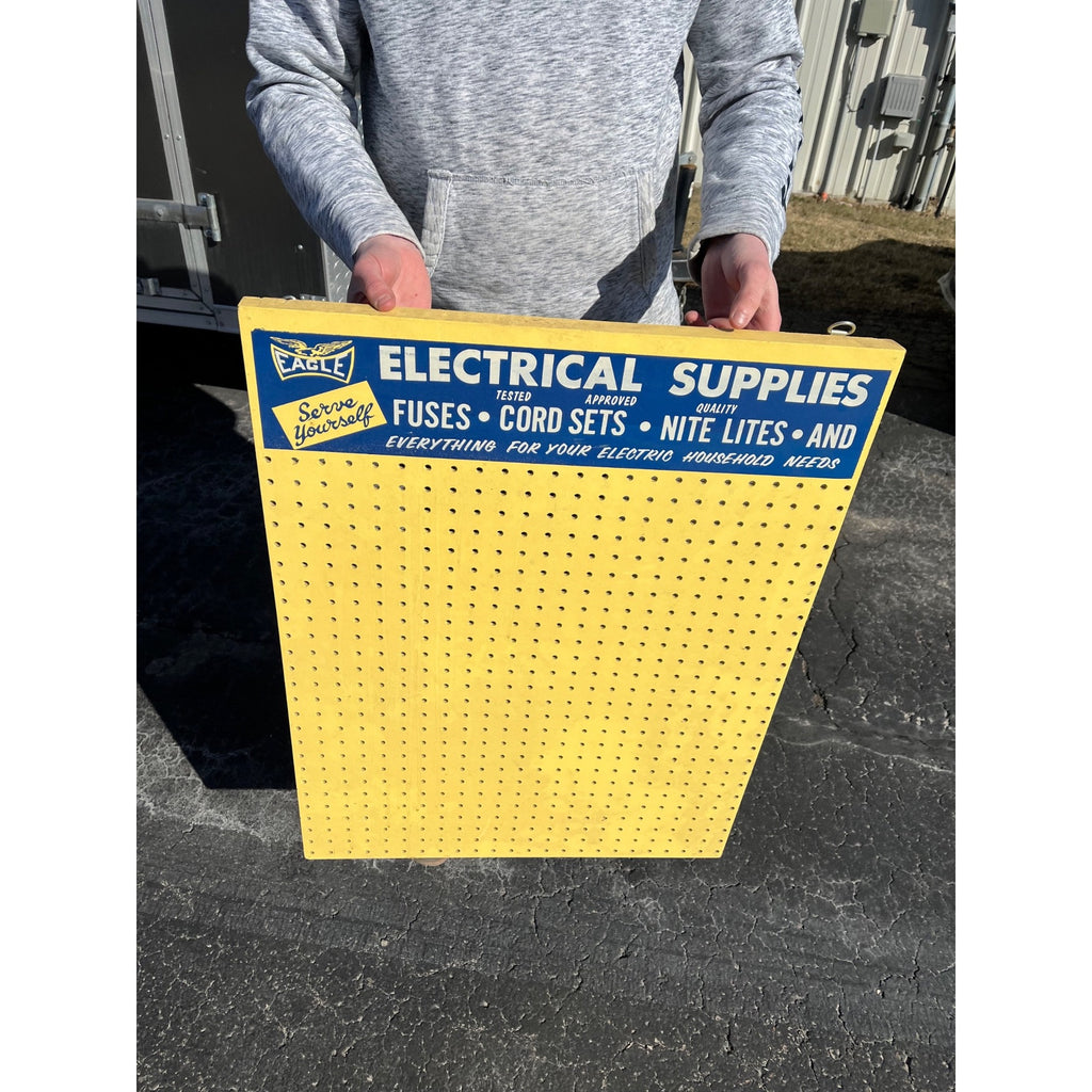 Vintage Eagle Electrical Supplies Peg Baord Advertising Store Display Sign