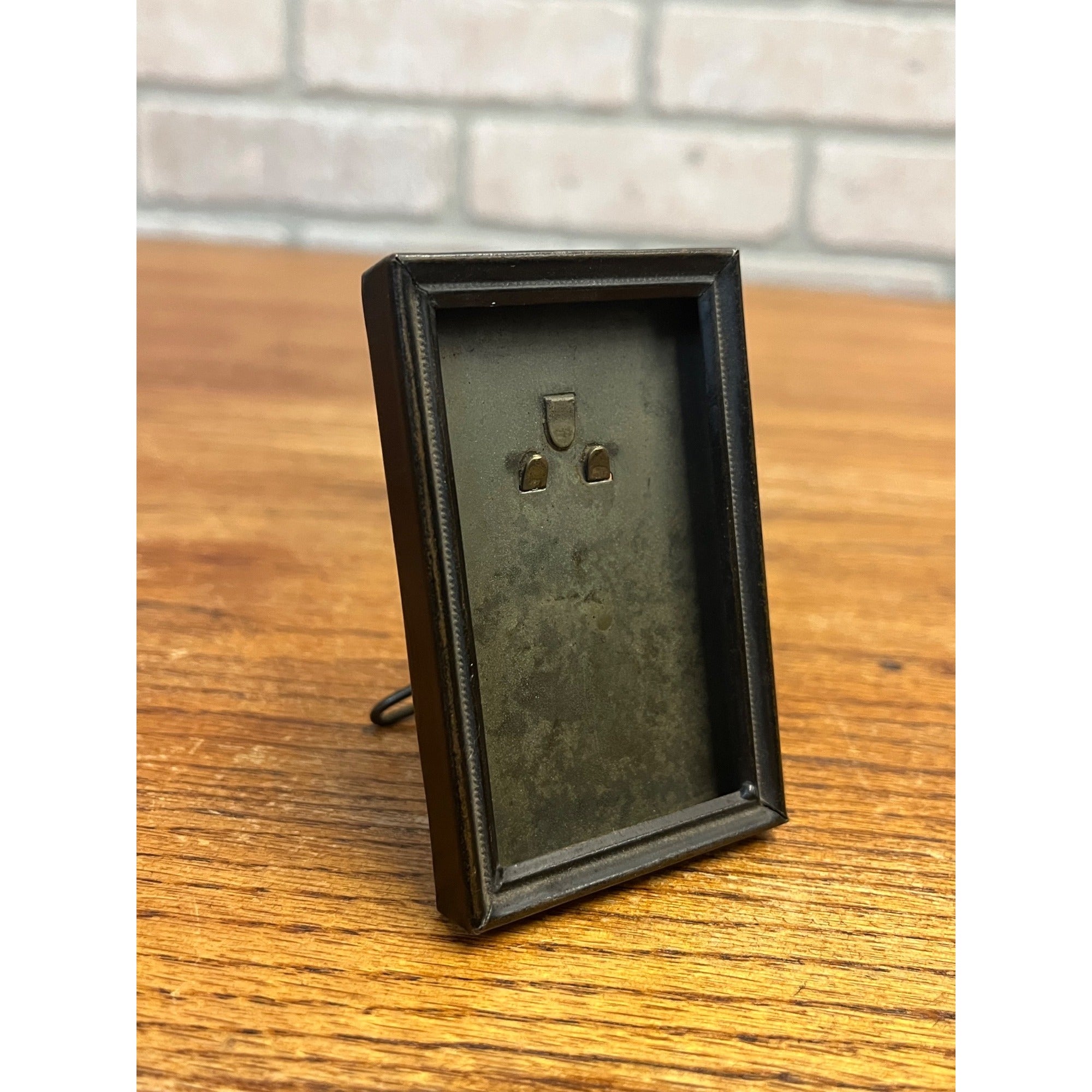 Antique 2" x 3" Brass Standing Picture Frame Miniature Tintype? Patented 1900