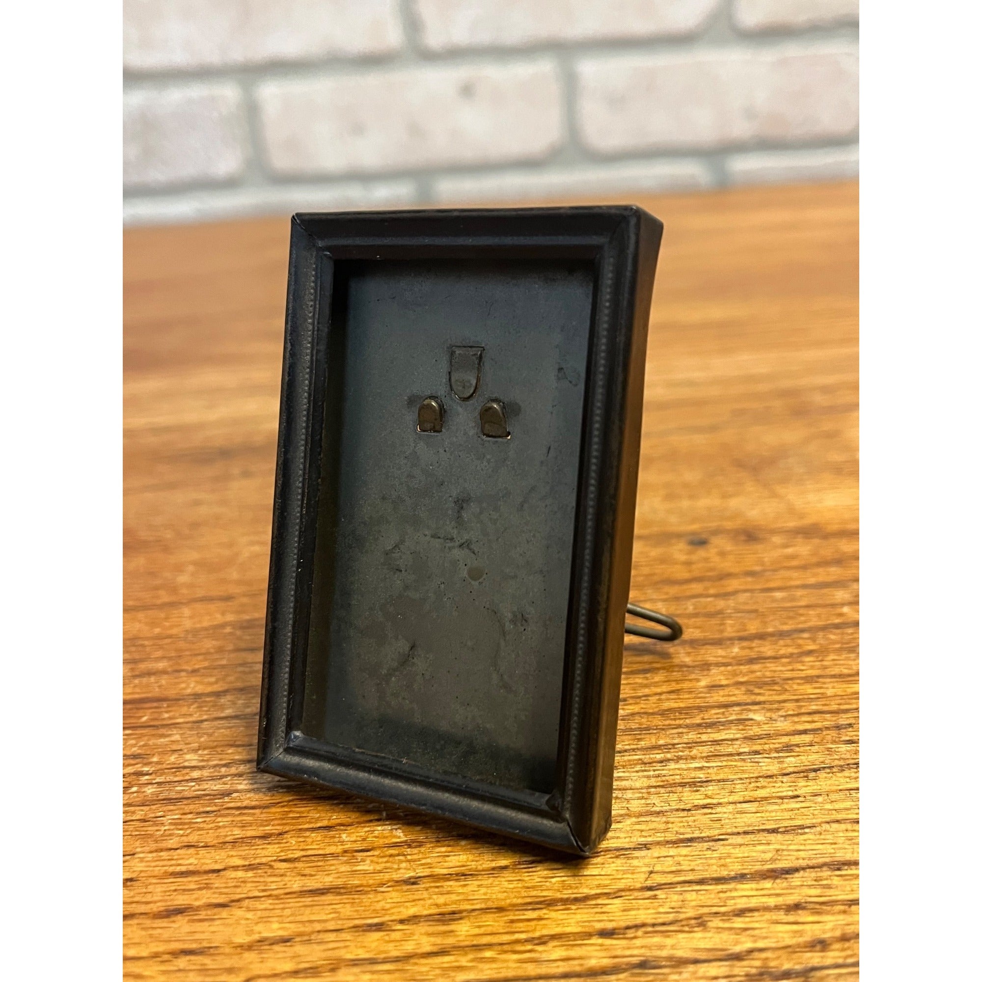 Antique 2" x 3" Brass Standing Picture Frame Miniature Tintype? Patented 1900