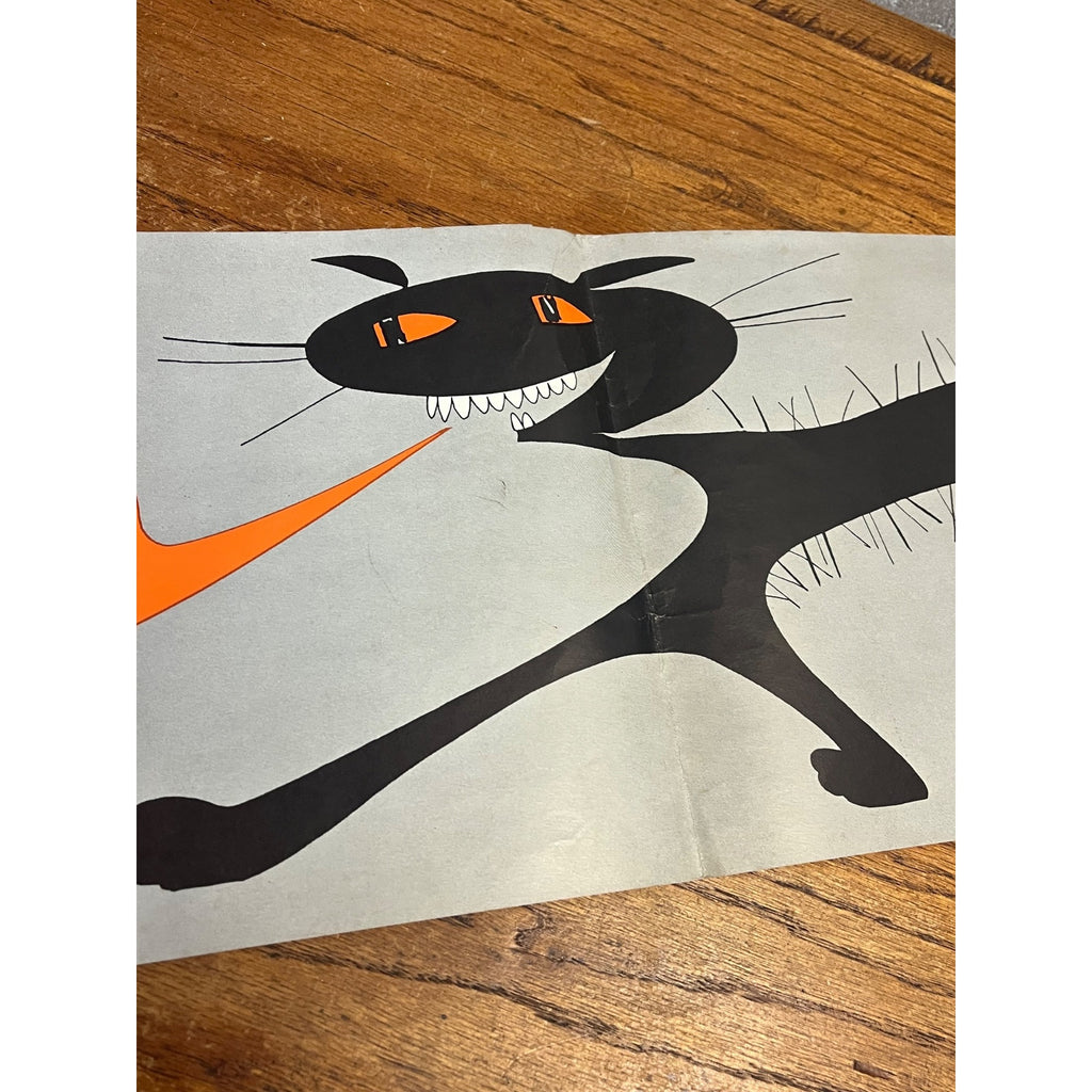 Vintage 1950s Halloween Trick or Treat Advertising Sign Banner Black Cat Econo Gas