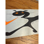Vintage 1950s Halloween Trick or Treat Advertising Sign Banner Black Cat Econo Gas