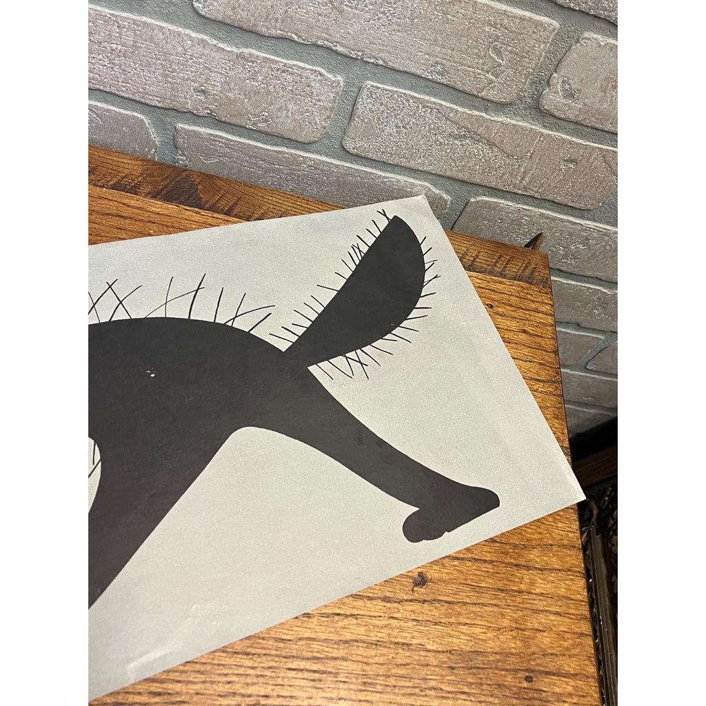 Vintage 1950s Halloween Trick or Treat Advertising Sign Banner Black Cat Econo Gas
