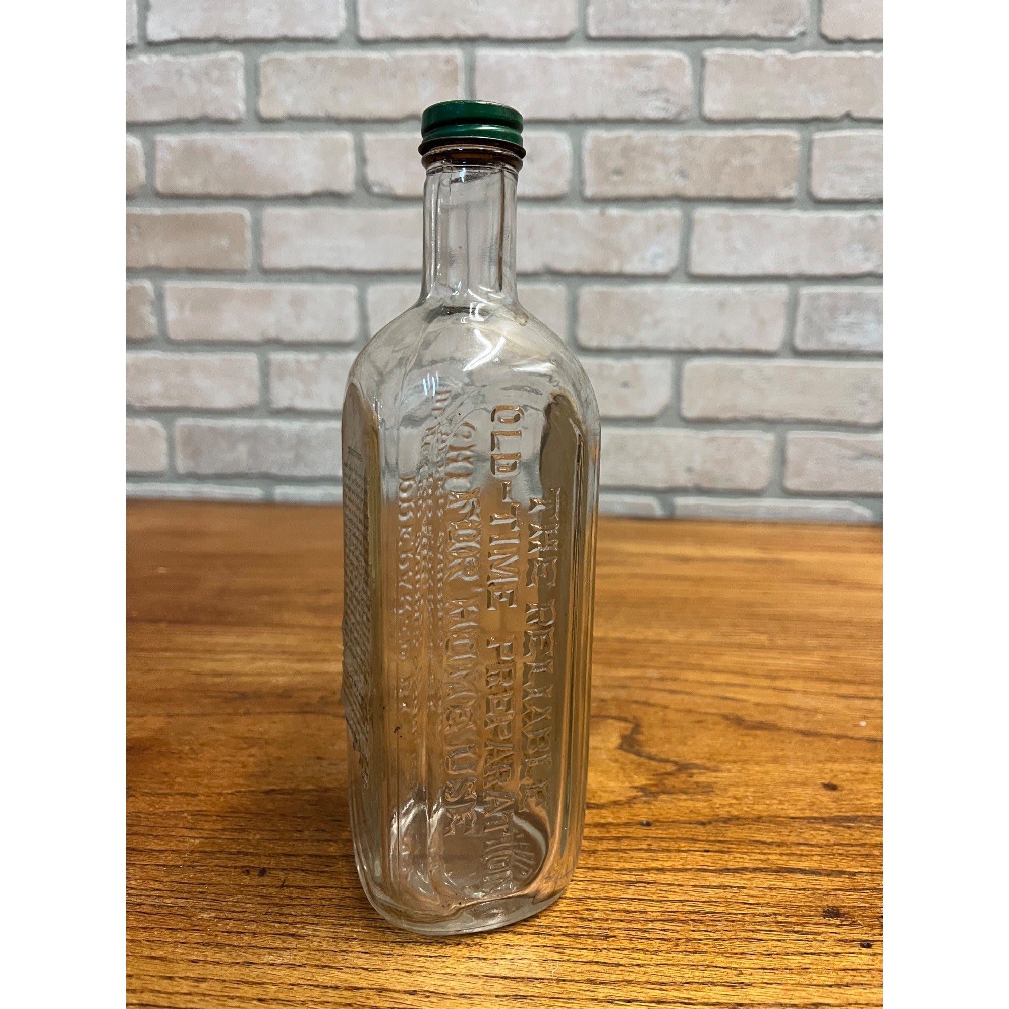 Antique Dr. Peter's Kuriko Glass Medicine Bottle Chicago w/ Label - Embossed