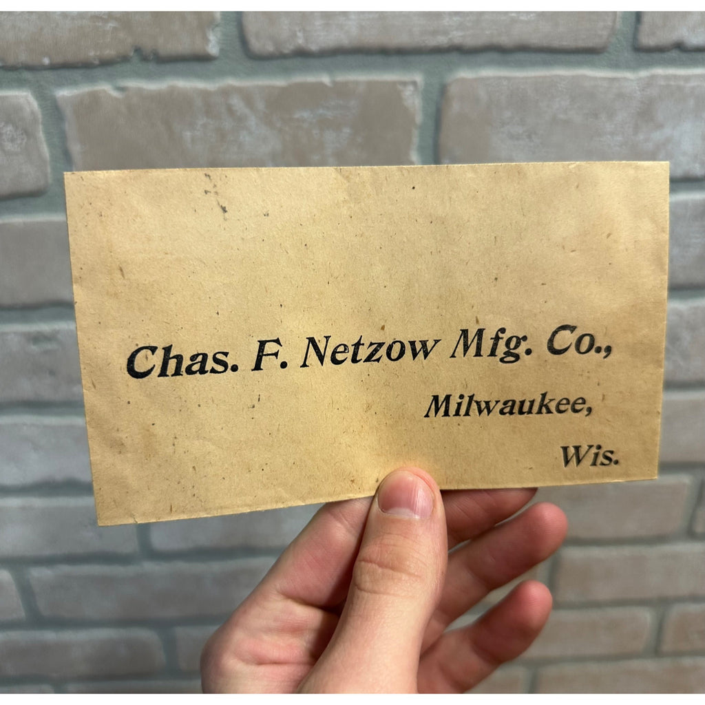 Vintage 1920s Chas. F. Netzow Mfg Co. Player Pianos Milwaukee Wis Envelope Advertising