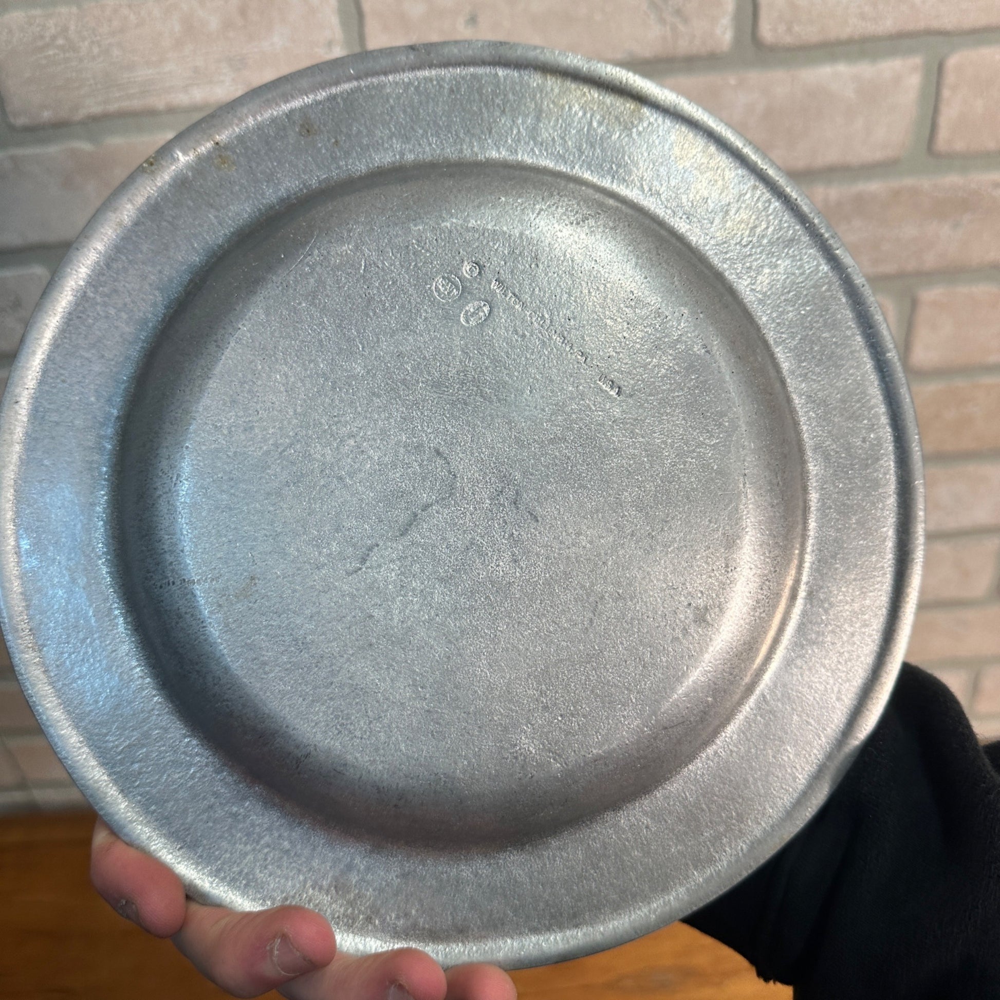 Vintage Wilton Armetale Pewter Bread Plate “La Santé L’Amour” Health, Love 9.25”