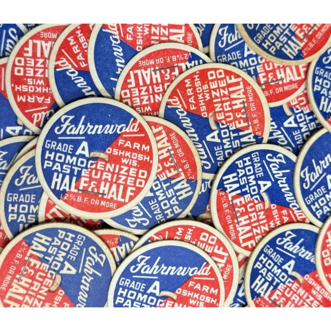 Milk Bottle Cap - Fahrnwald Farm Dairy - Oshkosh, (Wisconsin) Wis WI - Half & Half