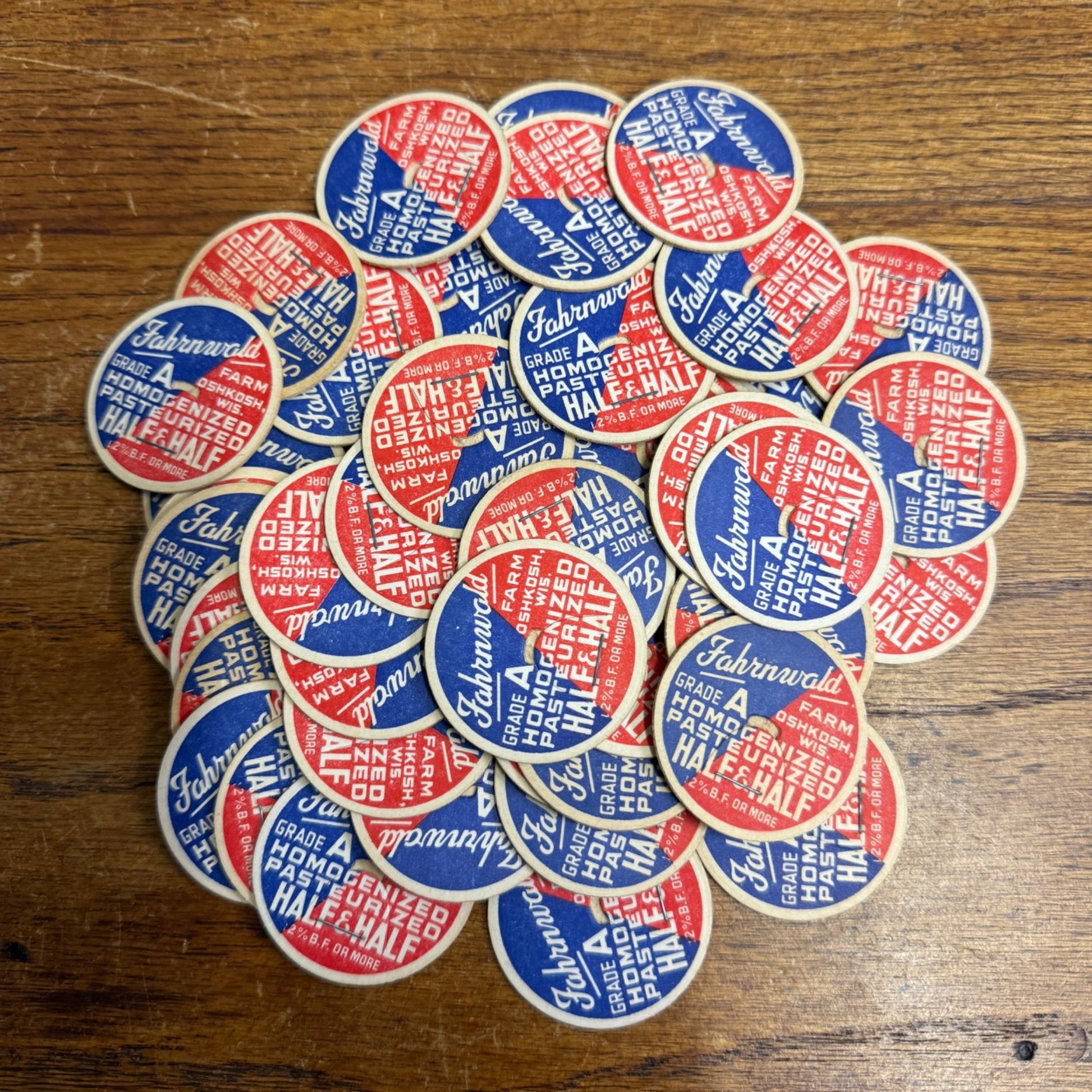 Milk Bottle Cap - Fahrnwald Farm Dairy - Oshkosh, (Wisconsin) Wis WI - Half & Half