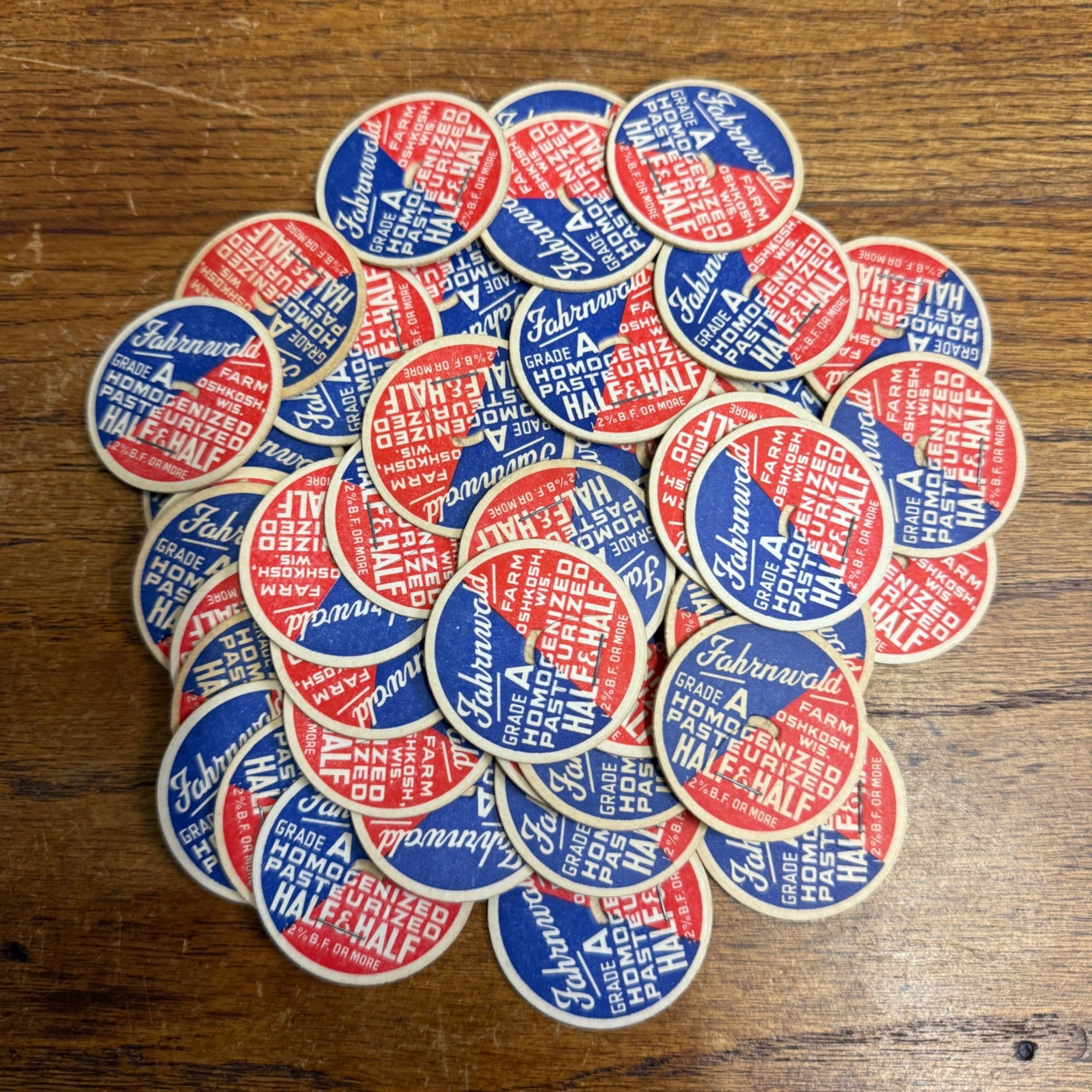 Milk Bottle Cap - Fahrnwald Farm Dairy - Oshkosh, (Wisconsin) Wis WI - Half & Half