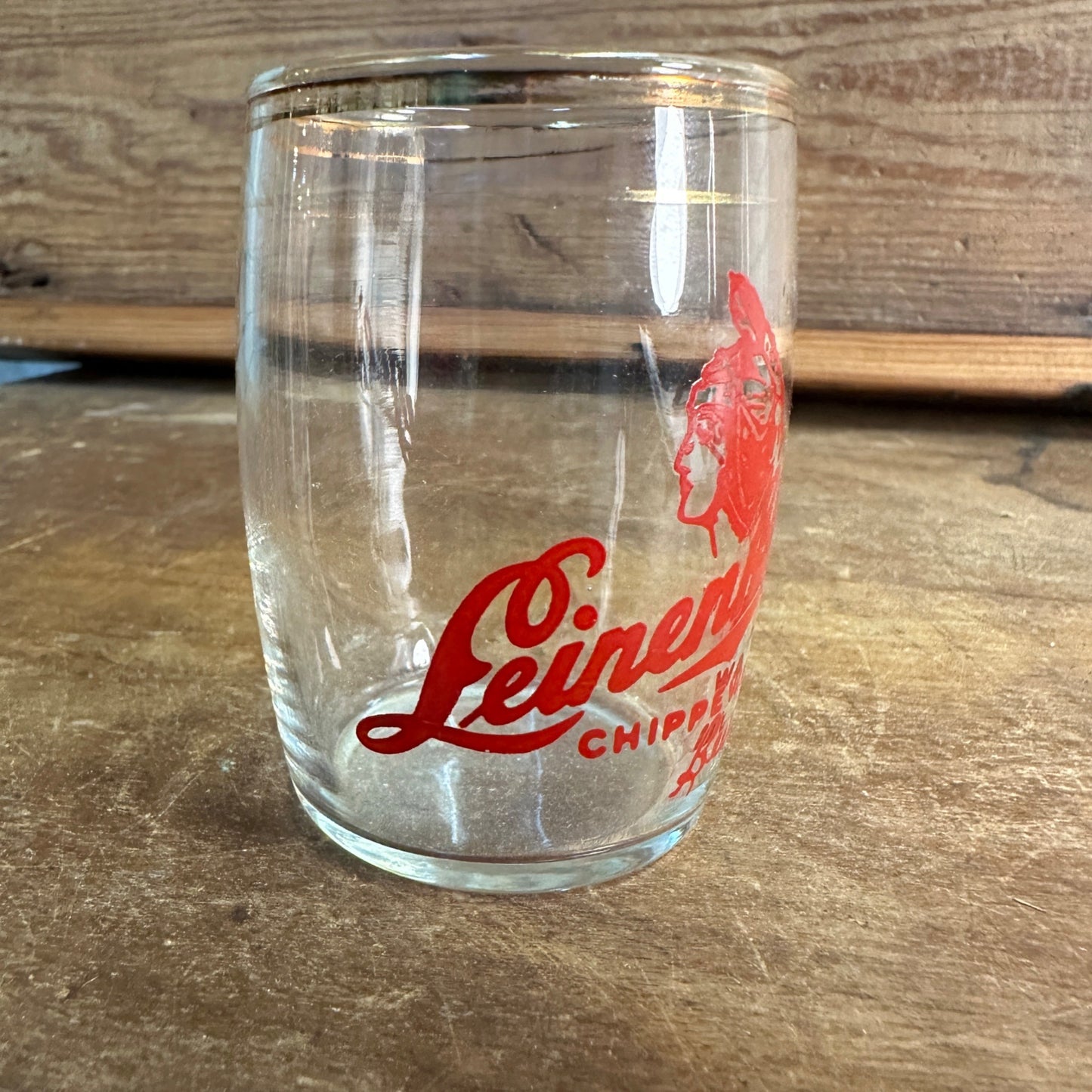 Leinenkugel's Beer Double Rim Barrel Shorty Chippewa Falls, Wisconsin Glass 3"