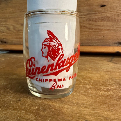 Leinenkugel's Beer Double Rim Barrel Shorty Chippewa Falls, Wisconsin Glass 3"