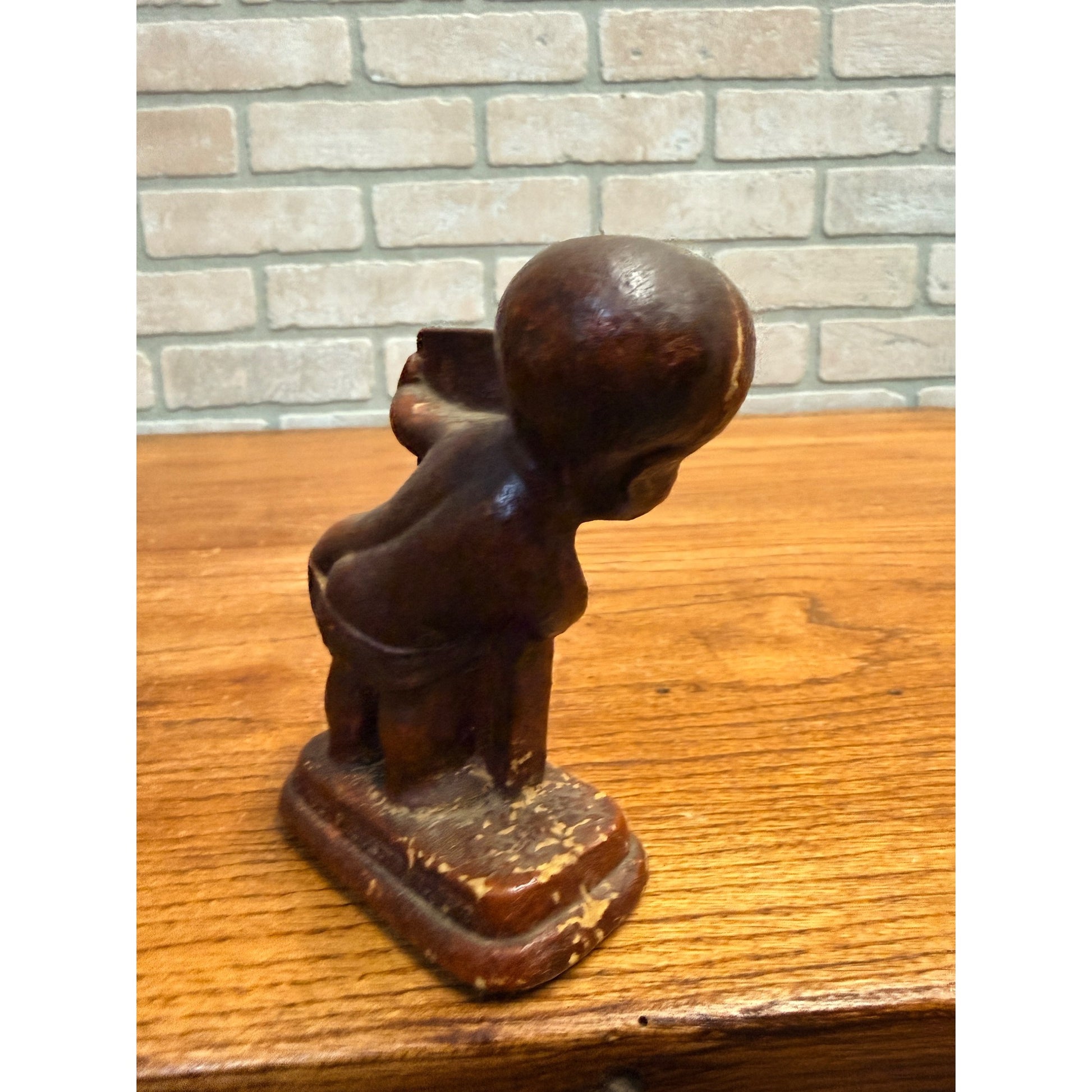 1949 Multi products Fiber Darkie Black Americana Table Top Thermometer