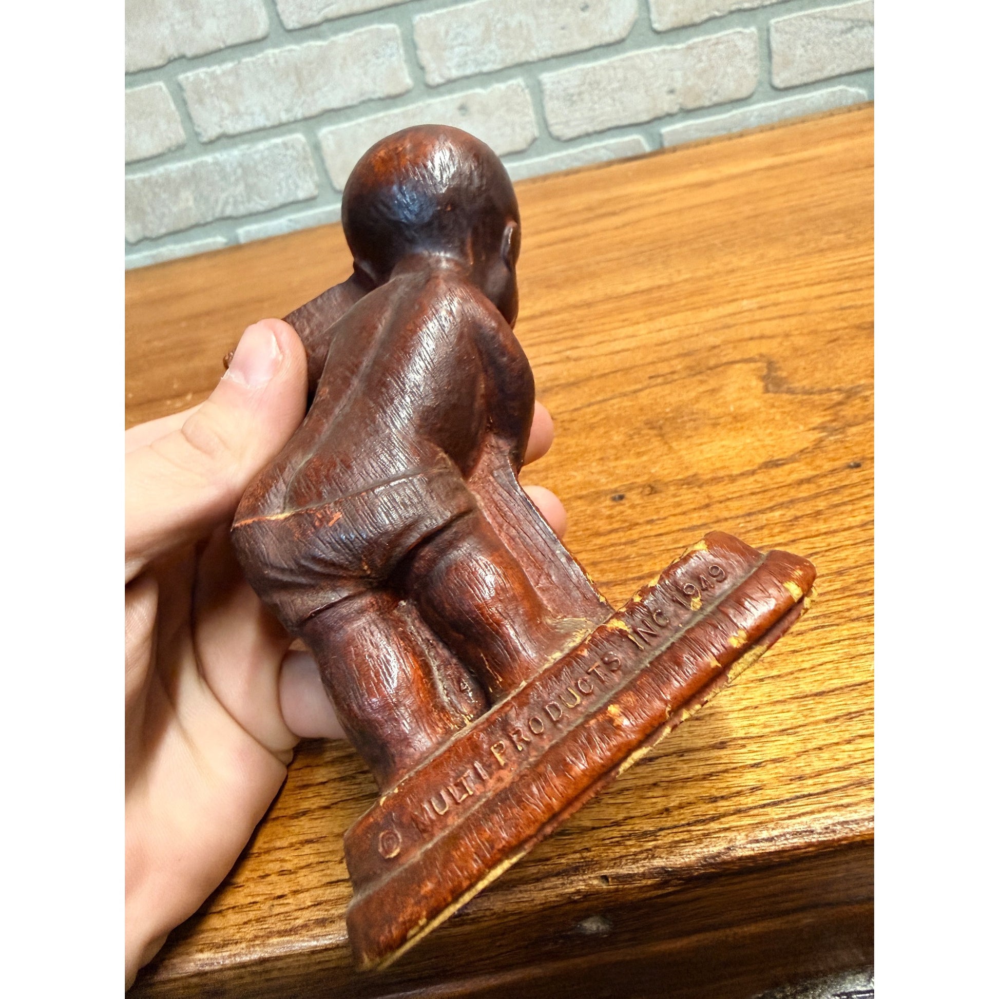 1949 Multi products Fiber Darkie Black Americana Table Top Thermometer