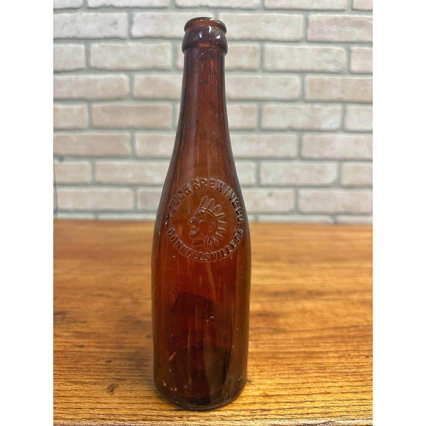 Vintage Yough Brewing Beer Bottle 12oz Amber Brown Embossed Connellsville PA