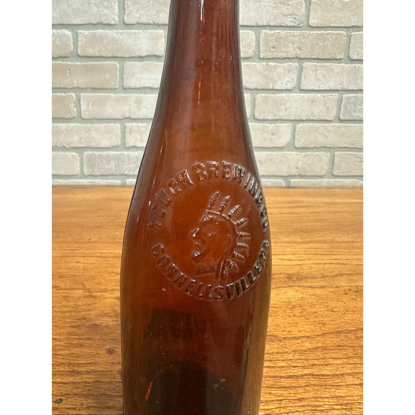 Vintage Yough Brewing Beer Bottle 12oz Amber Brown Embossed Connellsville PA