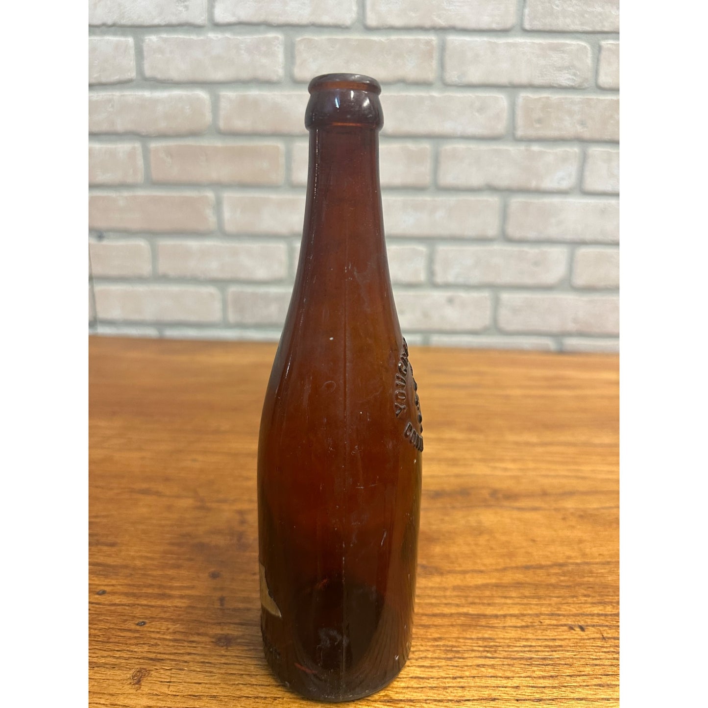 Vintage Yough Brewing Beer Bottle 12oz Amber Brown Embossed Connellsville PA