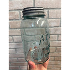 Vintage Atlas Mason Crude Glass Aqua Blue