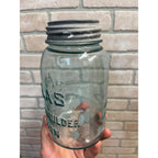 Vintage Atlas Mason Crude Glass Aqua Blue