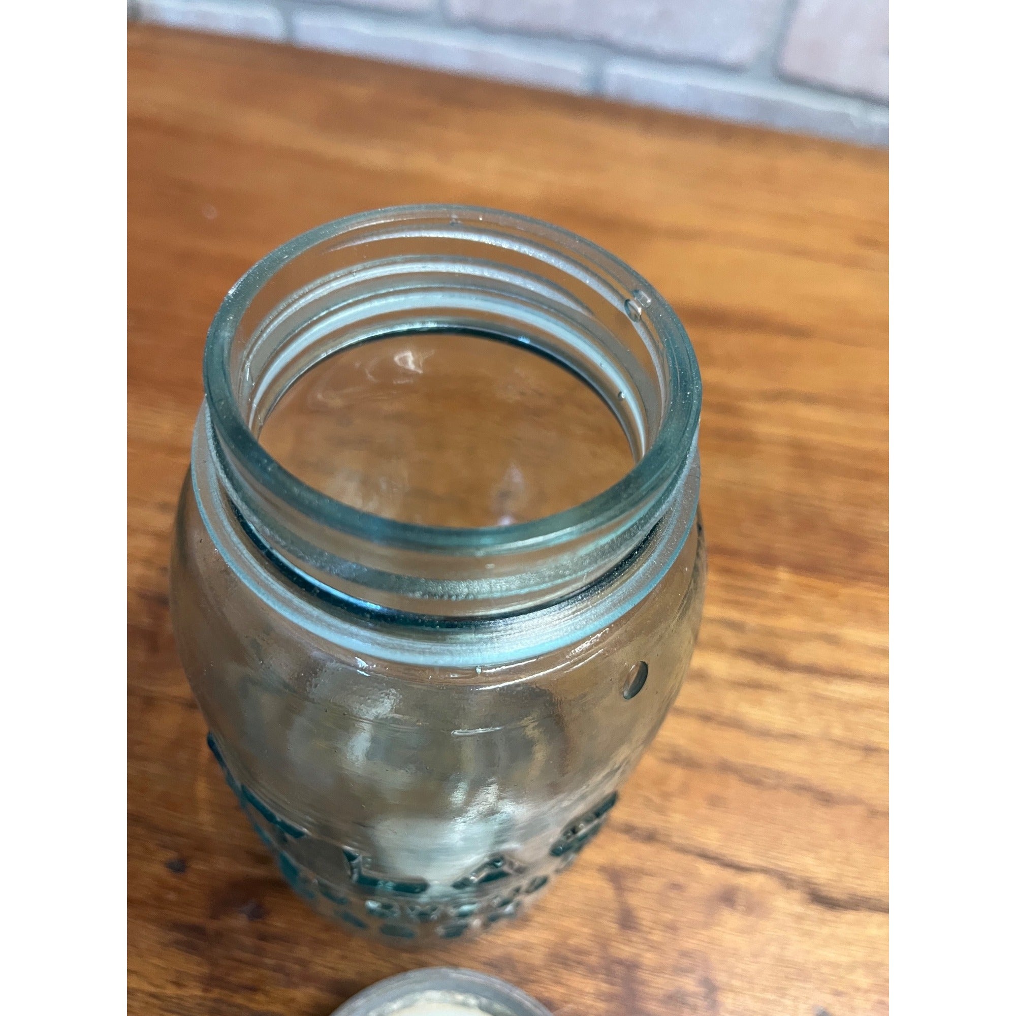 Vintage Atlas Mason Crude Glass Aqua Blue