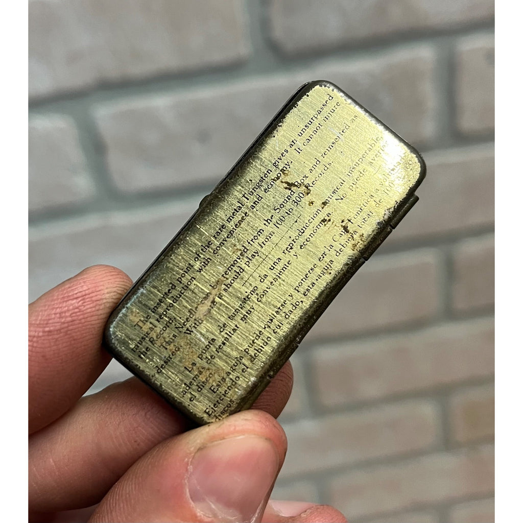 Vintage 1920s Victrola Tungs-Tone Needles Talking Machine Tin Case Hinged