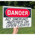 Vintage Scioto Danger No Smoking Matches Open Lights Railroad Heavy Metal Sign 20" x 14"