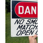 Vintage Scioto Danger No Smoking Matches Open Lights Railroad Heavy Metal Sign 20" x 14"