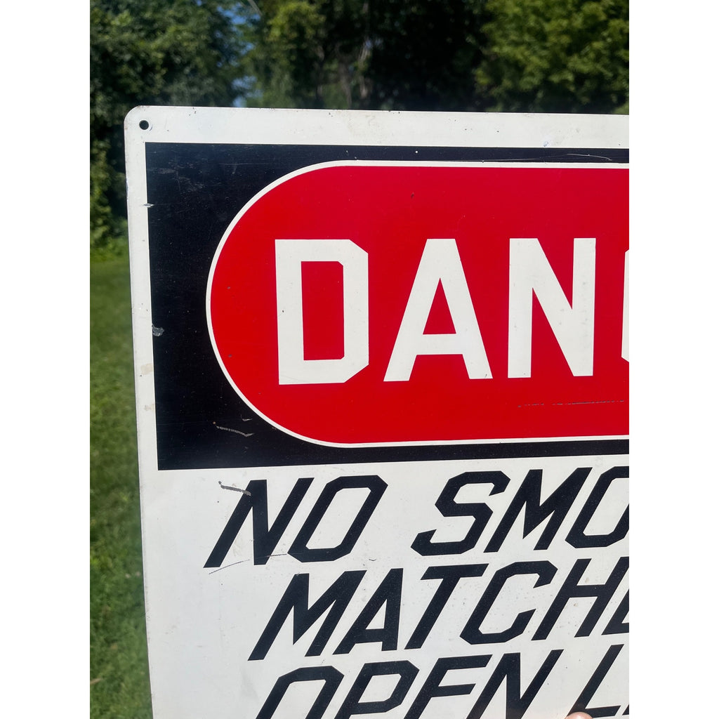 Vintage Scioto Danger No Smoking Matches Open Lights Railroad Heavy Metal Sign 20" x 14"