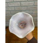 Duncan Miller Glass ~ Hobnail ~ Fluted Compote / Pedestal Candy Dish Pink