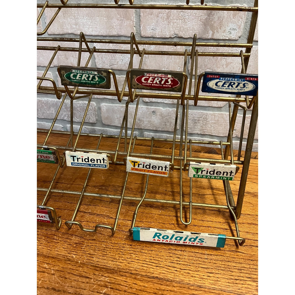 Vintage Advertising Store Display Rack Certs Clorets Dentyne Trident Gum Mints