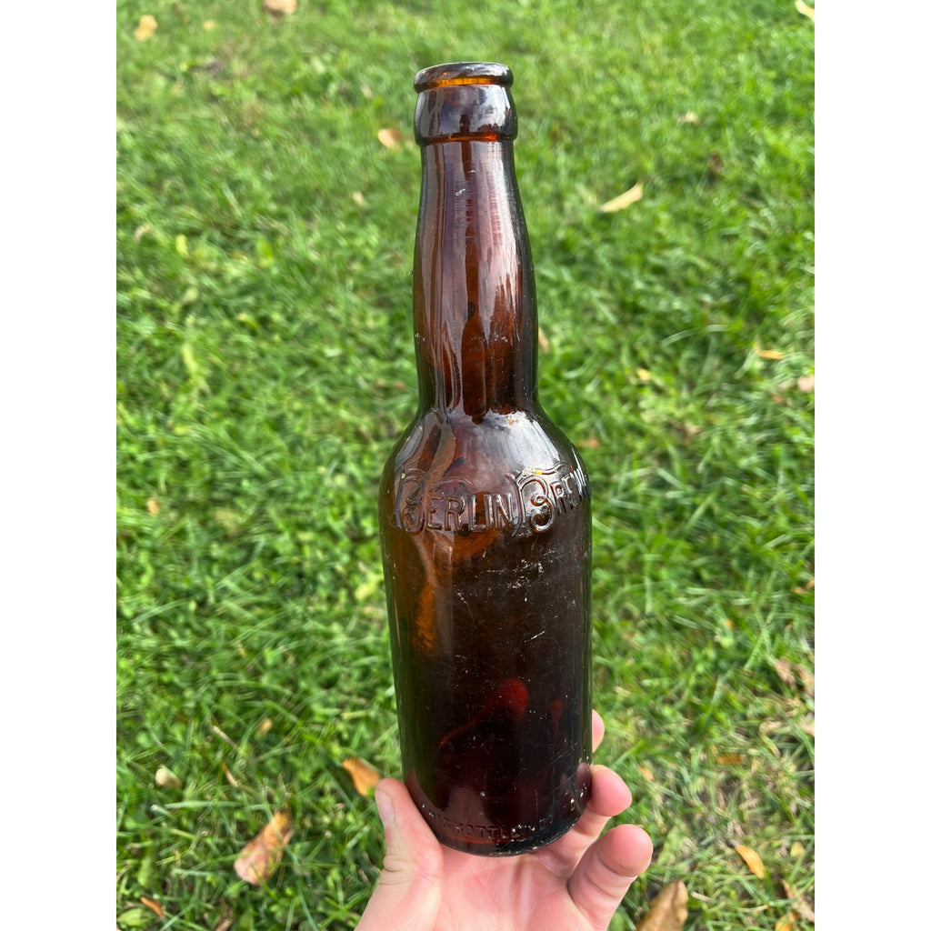 Vintage Berlin Brewing Co. Beer Bottle Berlin Wisconsin Amber Embossed