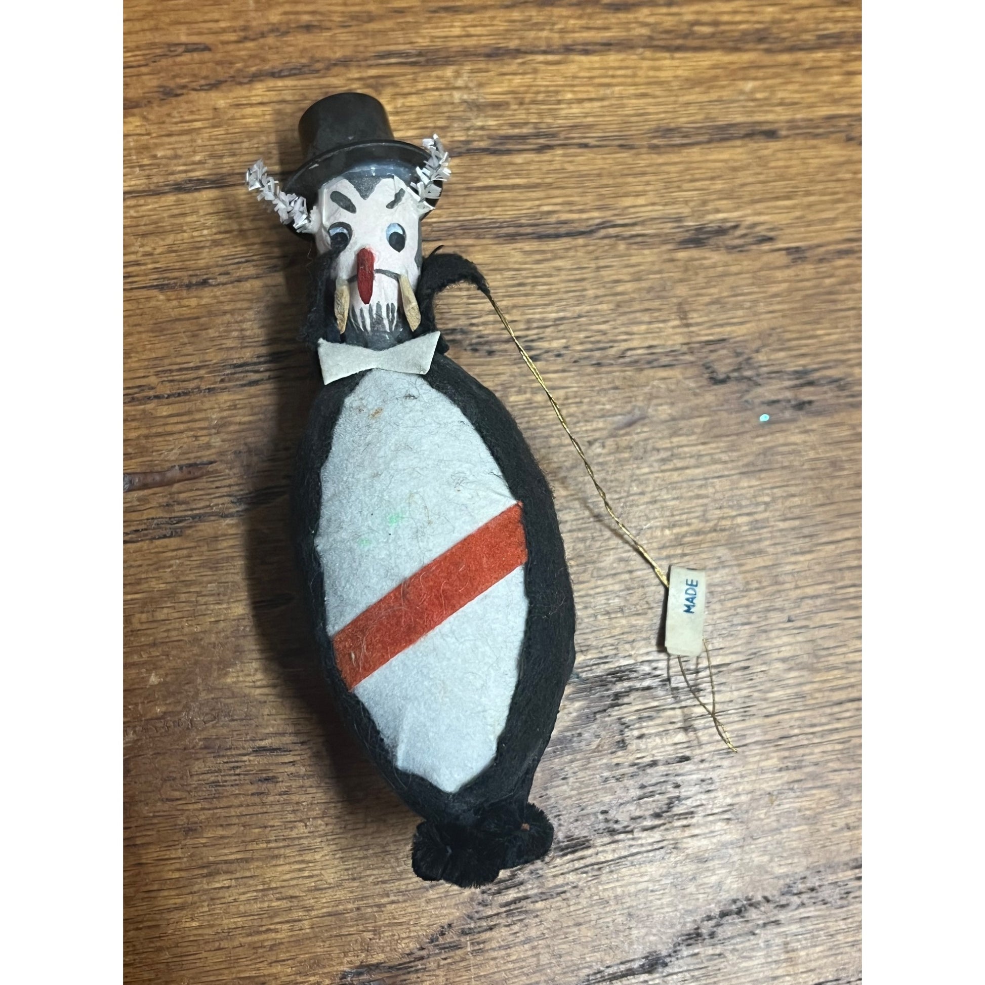 Vintage 1950s Dracula Vampire Hanging Japan Ornament Halloween Felt