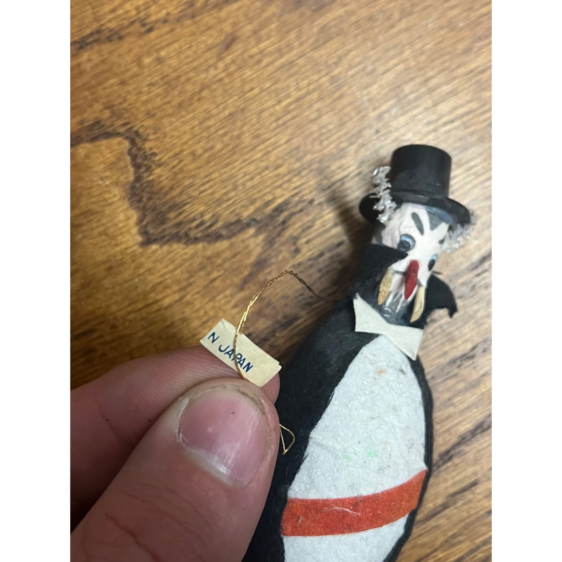 Vintage 1950s Dracula Vampire Hanging Japan Ornament Halloween Felt