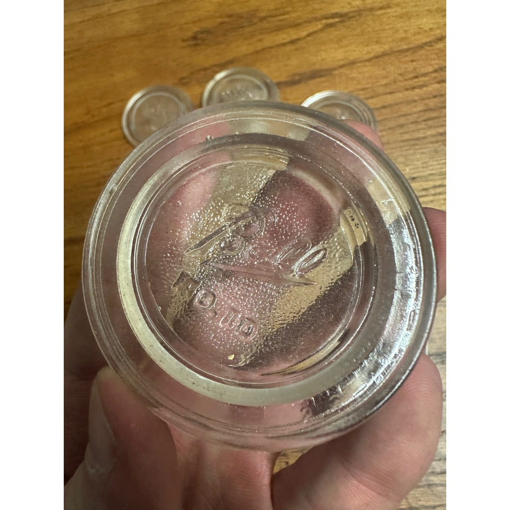 Vintage Ball No. 10 ~ 11pcs Small Mouth Glass Canning Lid Inserts ~ 2 5/8"" Clear