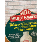 Vintage 1920s Milk of Magnesia A.D.S. Advertising Store Display Sign Easelback