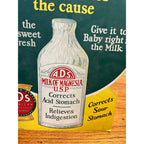 Vintage 1920s Milk of Magnesia A.D.S. Advertising Store Display Sign Easelback