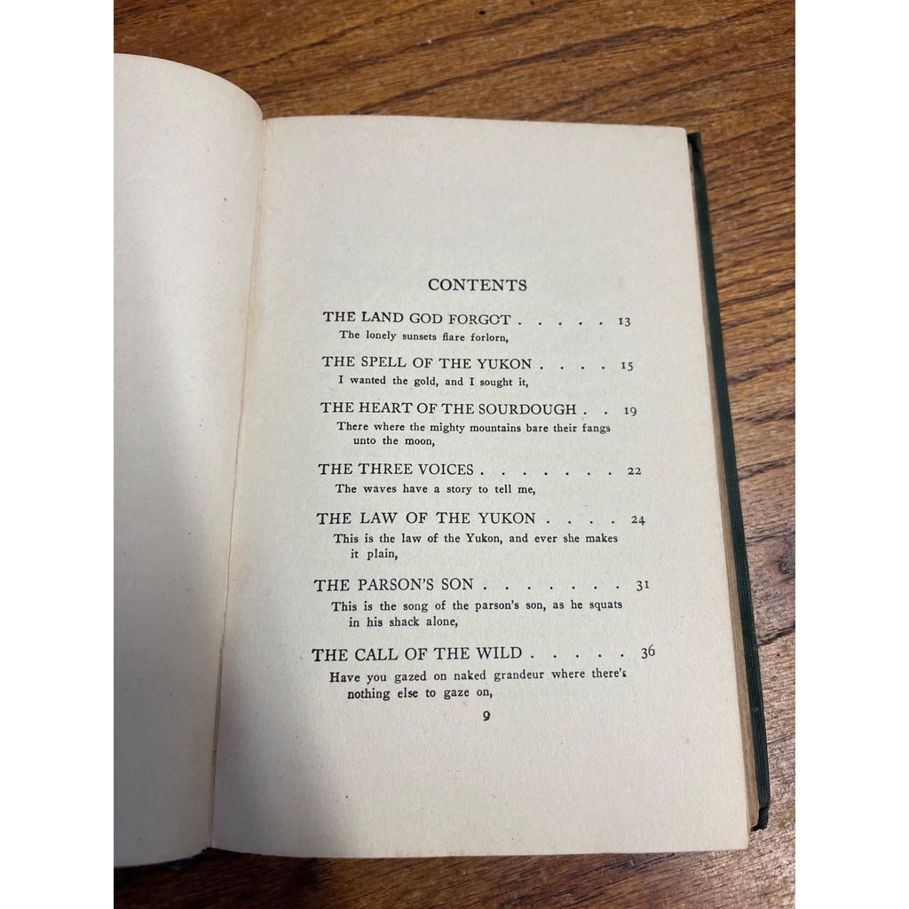 Vintage Hardcover Book The Spell of the Yukon & Other Verses By Robert W. Service Copyright 1907