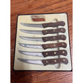 Vintage Chicago Cutlery Steak Knives #103S Set Of Six With Wooden Handles